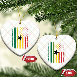 Ghana American Flag Ceramic Ornament Vintage Ghanaian Pride Heritage Graphic for Ghanaian Americans