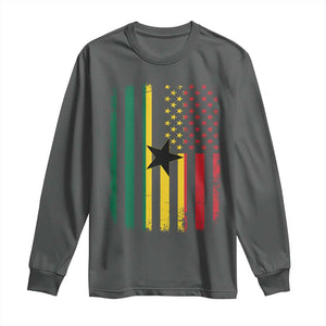 Ghana American Flag Long Sleeve Shirt Vintage Ghanaian Pride Heritage Graphic for Ghanaian Americans