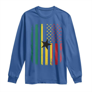 Ghana American Flag Long Sleeve Shirt Vintage Ghanaian Pride Heritage Graphic for Ghanaian Americans