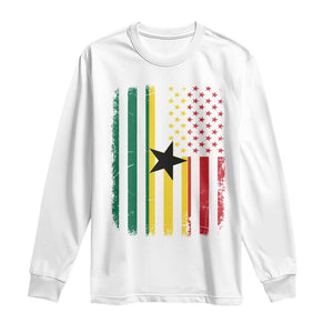 Ghana American Flag Long Sleeve Shirt Vintage Ghanaian Pride Heritage Graphic for Ghanaian Americans