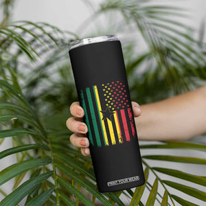 Ghana American Flag Skinny Tumbler Vintage Ghanaian Pride Heritage Graphic for Ghanaian Americans