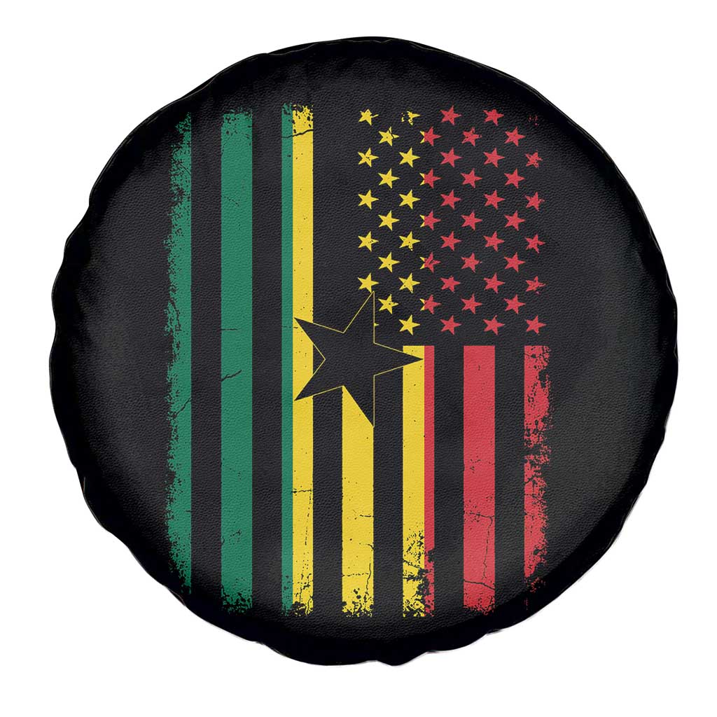 Ghana American Flag Spare Tire Cover Vintage Ghanaian Pride Heritage Graphic for Ghanaian Americans