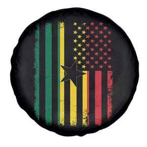 Ghana American Flag Spare Tire Cover Vintage Ghanaian Pride Heritage Graphic for Ghanaian Americans