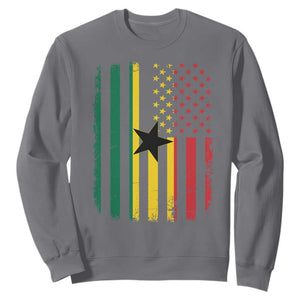 Ghana American Flag Sweatshirt Vintage Ghanaian Pride Heritage Graphic for Ghanaian Americans
