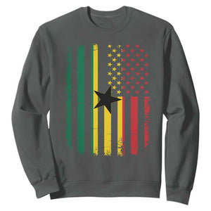 Ghana American Flag Sweatshirt Vintage Ghanaian Pride Heritage Graphic for Ghanaian Americans