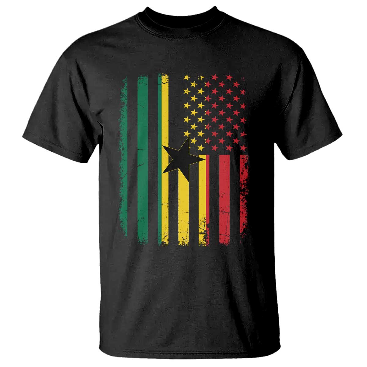 Ghana American Flag T Shirt Vintage Ghanaian Pride Heritage Graphic for Ghanaian Americans TS10 Black Print Your Wear