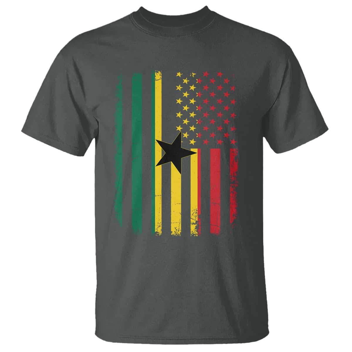 Ghana American Flag T Shirt Vintage Ghanaian Pride Heritage Graphic for Ghanaian Americans