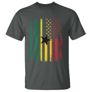 Ghana American Flag T Shirt Vintage Ghanaian Pride Heritage Graphic for Ghanaian Americans