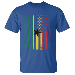 Ghana American Flag T Shirt Vintage Ghanaian Pride Heritage Graphic for Ghanaian Americans