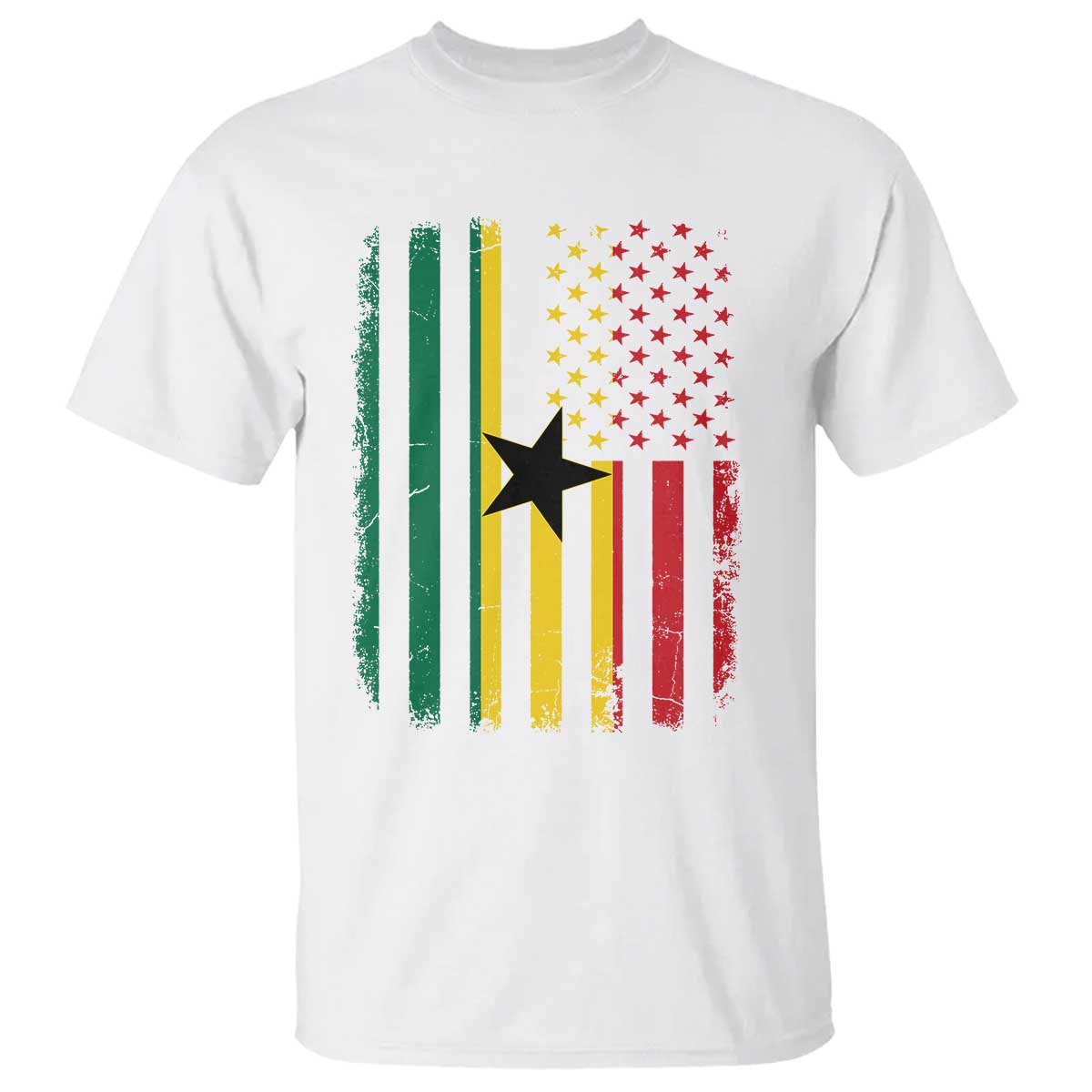 Ghana American Flag T Shirt Vintage Ghanaian Pride Heritage Graphic for Ghanaian Americans