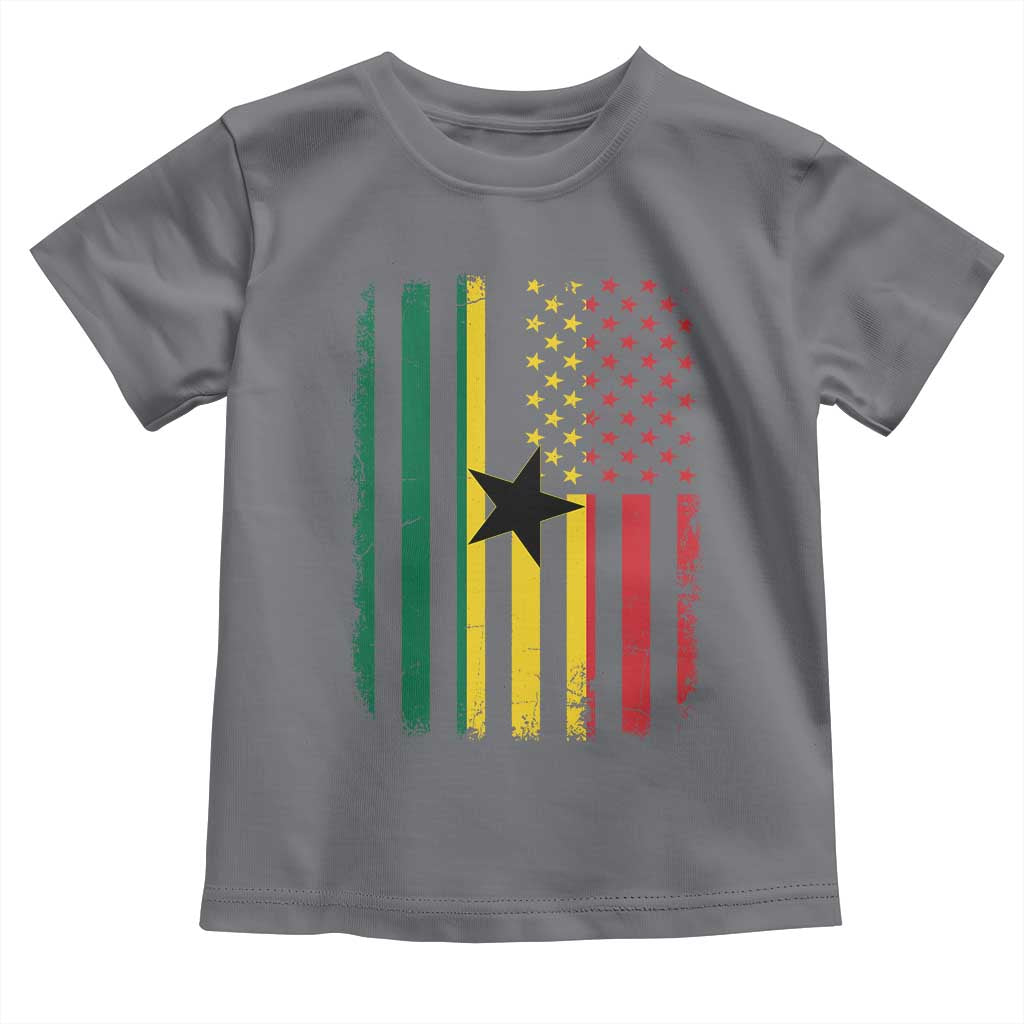 Ghana American Flag Toddler T Shirt Vintage Ghanaian Pride Heritage Graphic for Ghanaian Americans