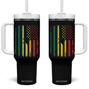 Ghana American Flag Tumbler With Handle Vintage Ghanaian Pride Heritage Graphic for Ghanaian Americans