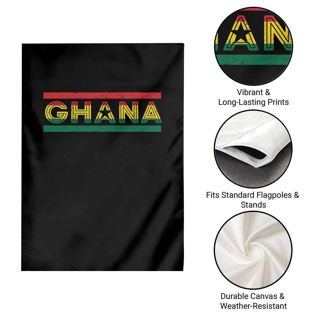 Retro Ghana Flag Garden Flag Vintage Ghanaian Pride Ghanese Roots Heritage Graphic