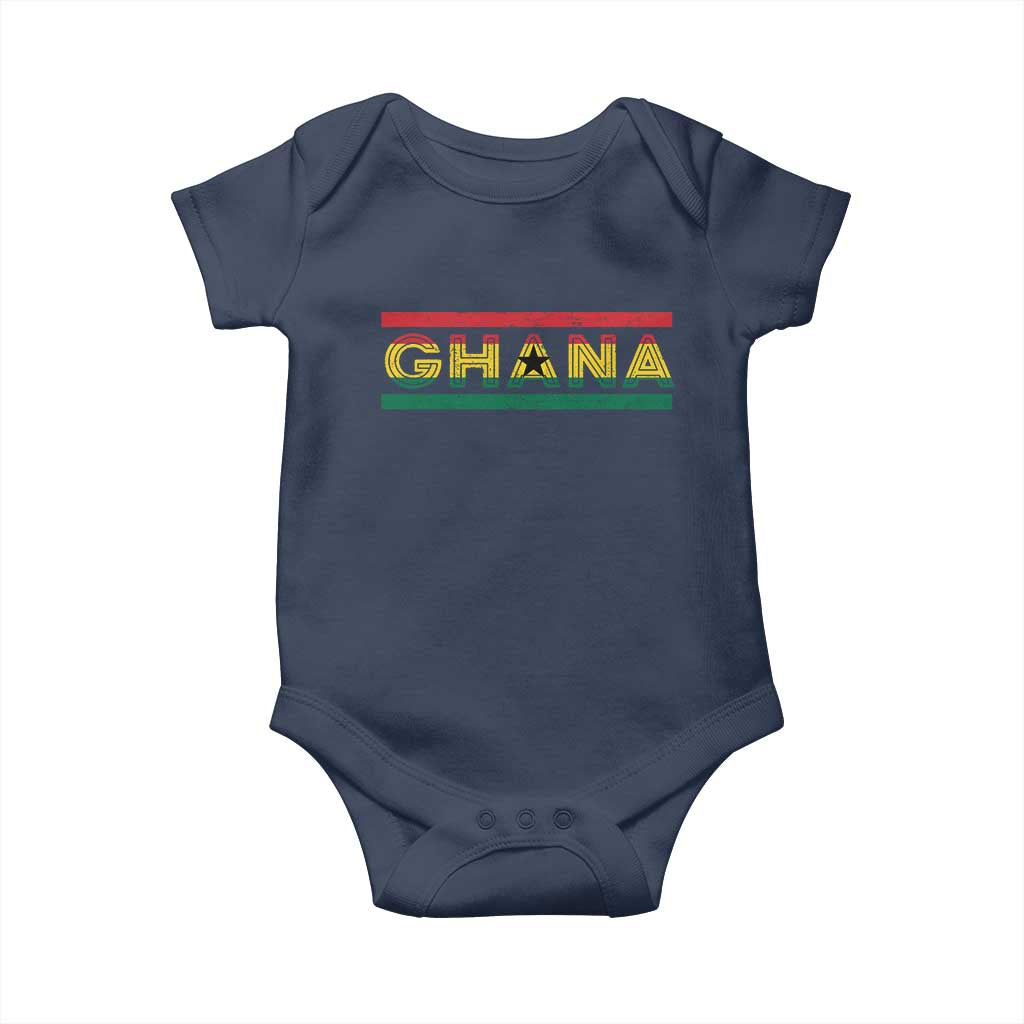 Retro Ghana Flag Baby Onesie Vintage Ghanaian Pride Ghanese Roots Heritage Graphic