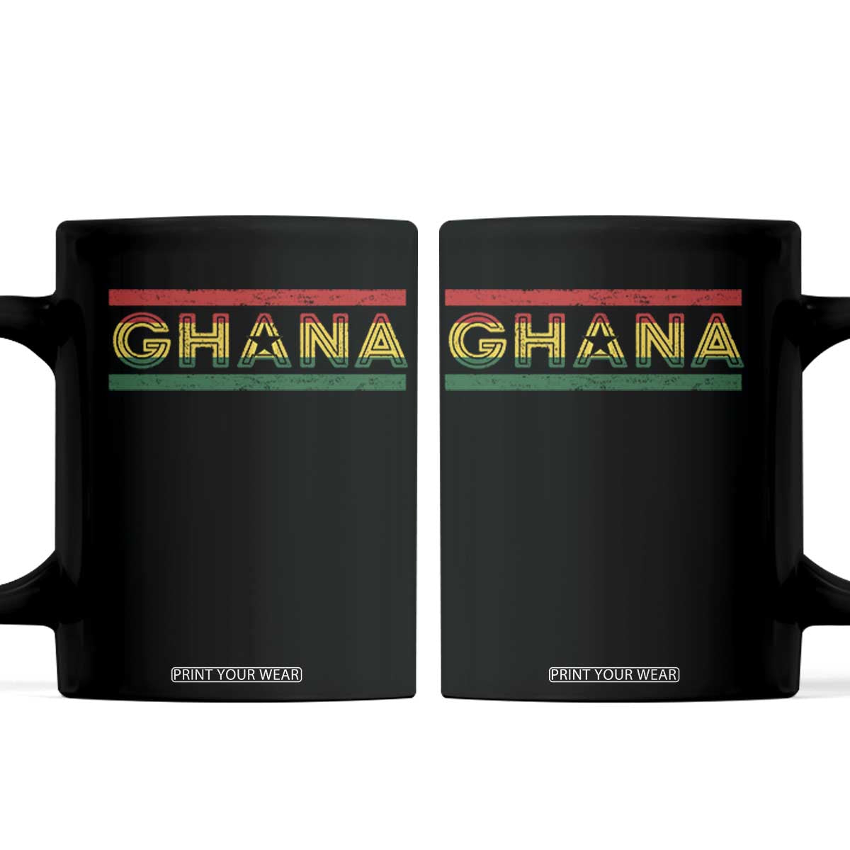 Retro Ghana Flag Coffee Mug Vintage Ghanaian Pride Ghanese Roots Heritage Graphic