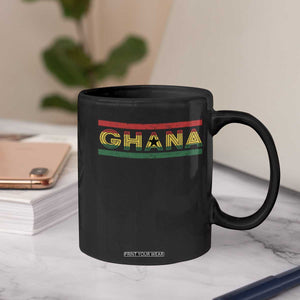 Retro Ghana Flag Coffee Mug Vintage Ghanaian Pride Ghanese Roots Heritage Graphic