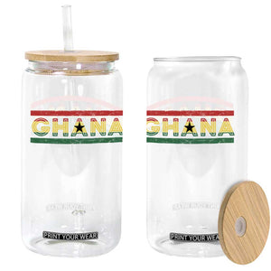 Retro Ghana Flag Glass Can Vintage Ghanaian Pride Ghanese Roots Heritage Graphic