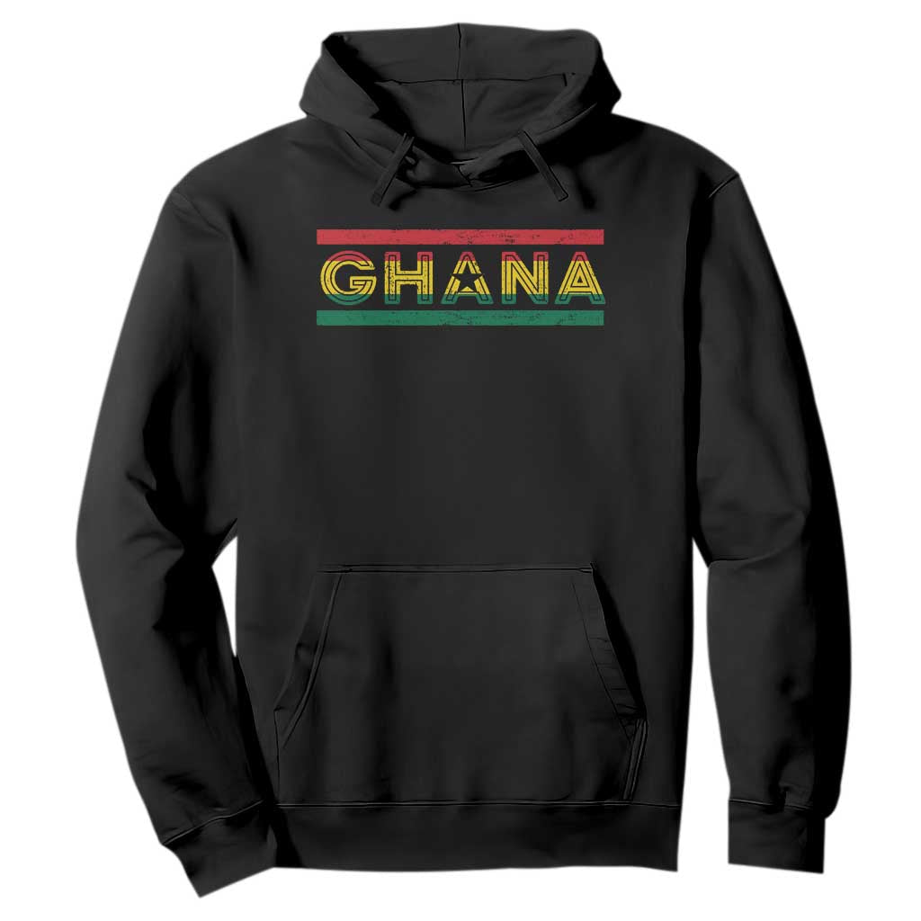 Retro Ghana Flag Hoodie Vintage Ghanaian Pride Ghanese Roots Heritage Graphic