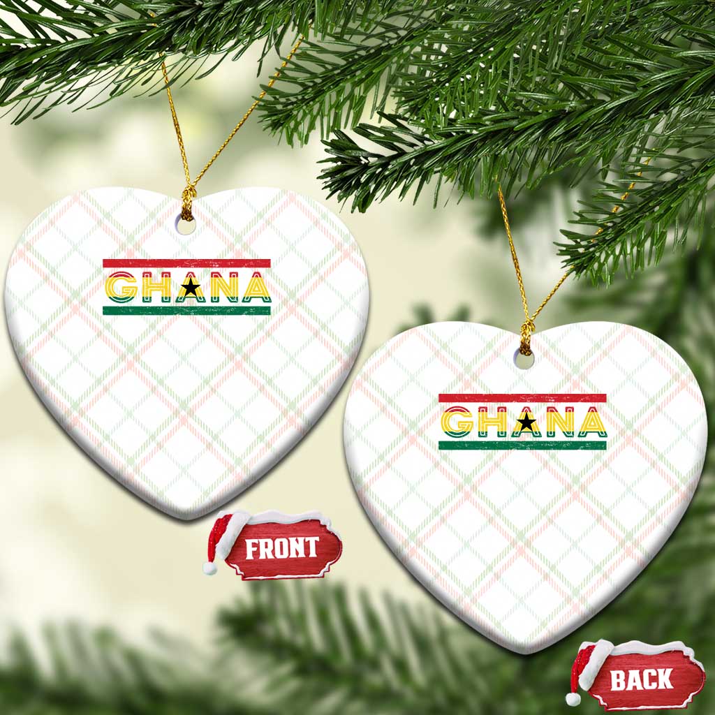 Retro Ghana Flag Ceramic Ornament Vintage Ghanaian Pride Ghanese Roots Heritage Graphic