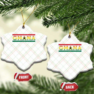 Retro Ghana Flag Ceramic Ornament Vintage Ghanaian Pride Ghanese Roots Heritage Graphic