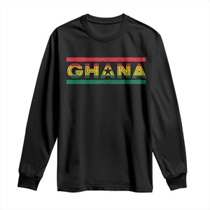 Retro Ghana Flag Long Sleeve Shirt Vintage Ghanaian Pride Ghanese Roots Heritage Graphic