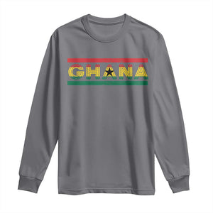 Retro Ghana Flag Long Sleeve Shirt Vintage Ghanaian Pride Ghanese Roots Heritage Graphic