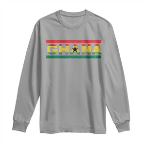 Retro Ghana Flag Long Sleeve Shirt Vintage Ghanaian Pride Ghanese Roots Heritage Graphic