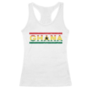 Retro Ghana Flag Racerback Tank Top Vintage Ghanaian Pride Ghanese Roots Heritage Graphic