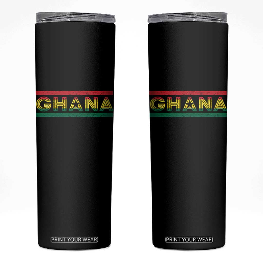 Retro Ghana Flag Skinny Tumbler Vintage Ghanaian Pride Ghanese Roots Heritage Graphic