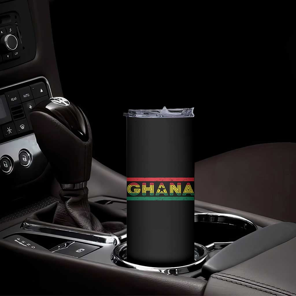 Retro Ghana Flag Skinny Tumbler Vintage Ghanaian Pride Ghanese Roots Heritage Graphic