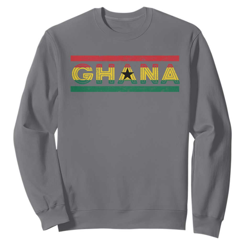 Retro Ghana Flag Sweatshirt Vintage Ghanaian Pride Ghanese Roots Heritage Graphic