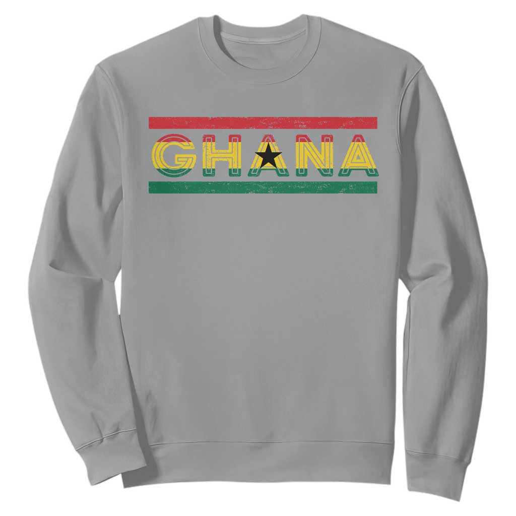 Retro Ghana Flag Sweatshirt Vintage Ghanaian Pride Ghanese Roots Heritage Graphic