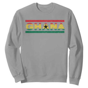 Retro Ghana Flag Sweatshirt Vintage Ghanaian Pride Ghanese Roots Heritage Graphic