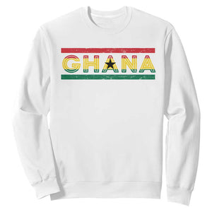 Retro Ghana Flag Sweatshirt Vintage Ghanaian Pride Ghanese Roots Heritage Graphic