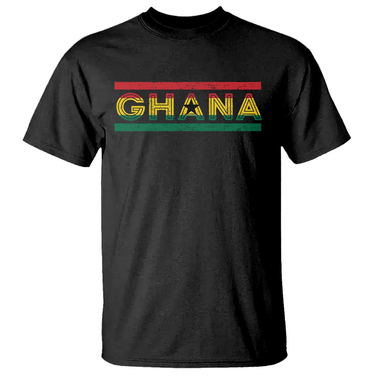 Retro Ghana Flag T Shirt Vintage Ghanaian Pride Ghanese Roots Heritage Graphic