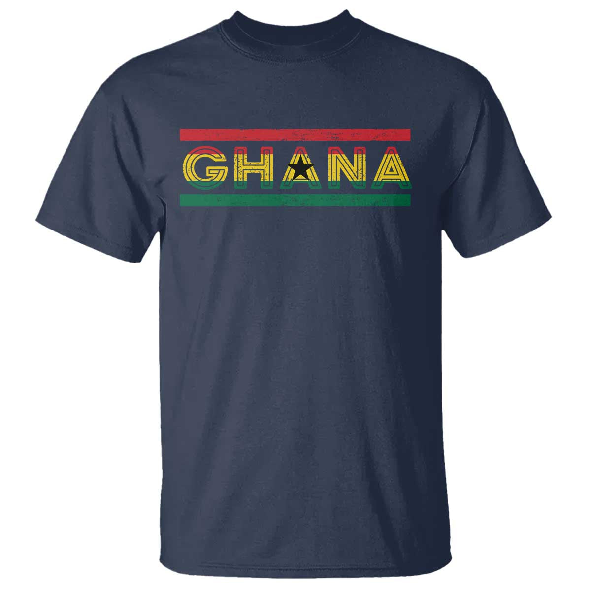 Retro Ghana Flag T Shirt Vintage Ghanaian Pride Ghanese Roots Heritage Graphic