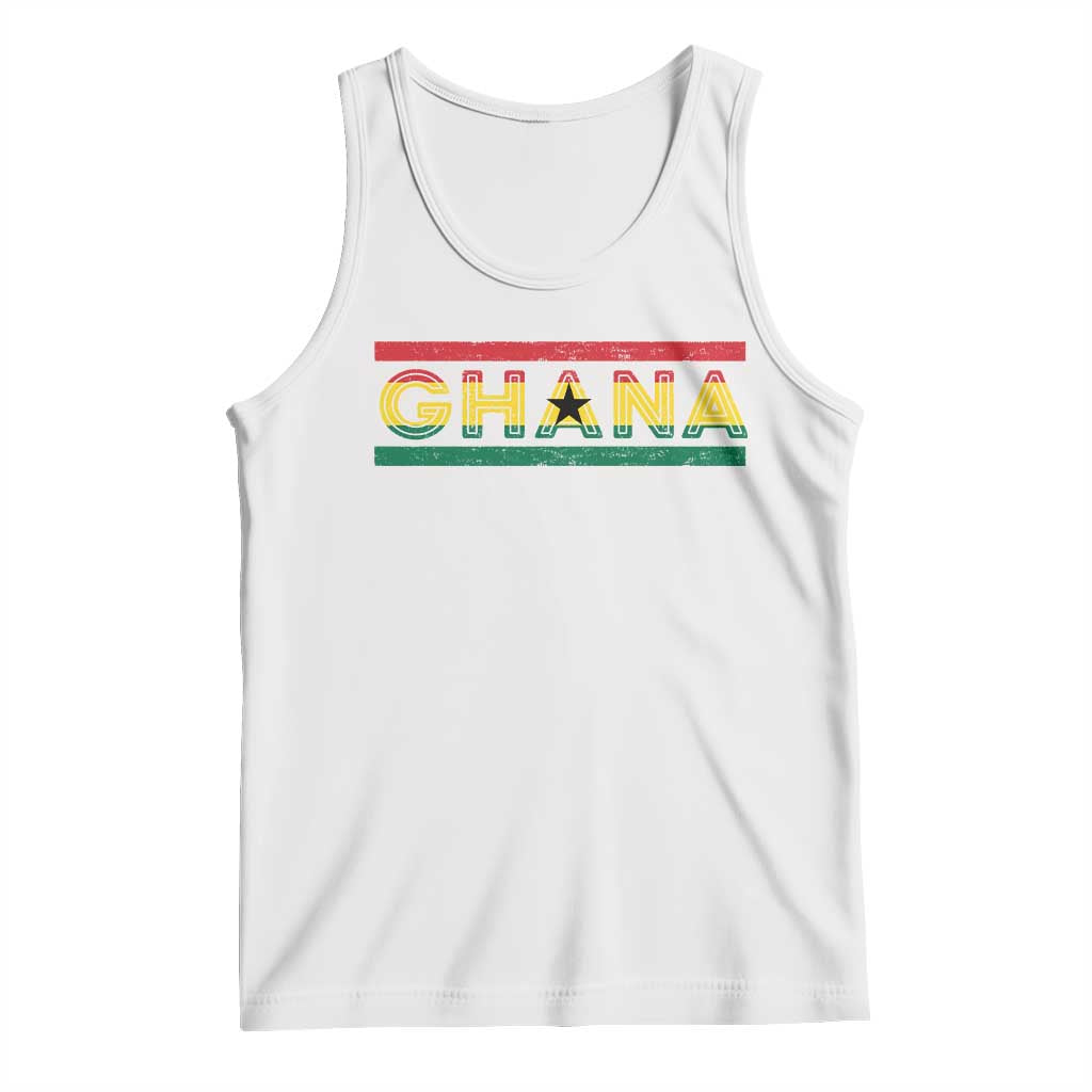 Retro Ghana Flag Tank Top Vintage Ghanaian Pride Ghanese Roots Heritage Graphic