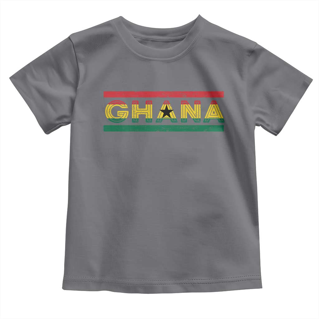 Retro Ghana Flag Toddler T Shirt Vintage Ghanaian Pride Ghanese Roots Heritage Graphic