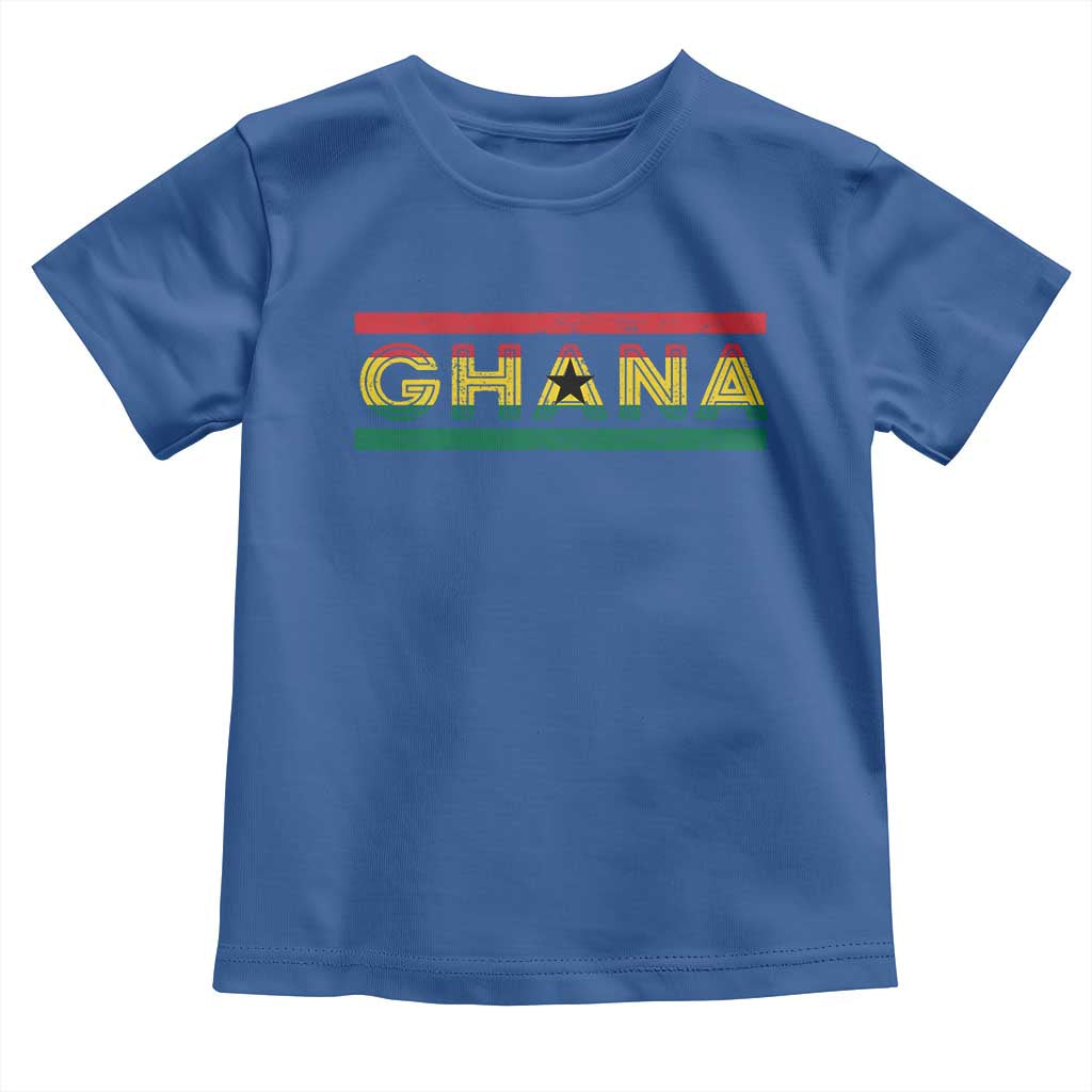 Retro Ghana Flag Toddler T Shirt Vintage Ghanaian Pride Ghanese Roots Heritage Graphic