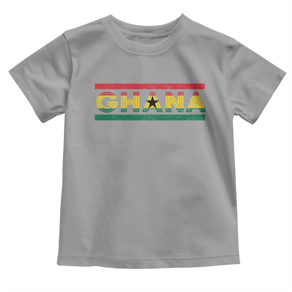 Retro Ghana Flag Toddler T Shirt Vintage Ghanaian Pride Ghanese Roots Heritage Graphic