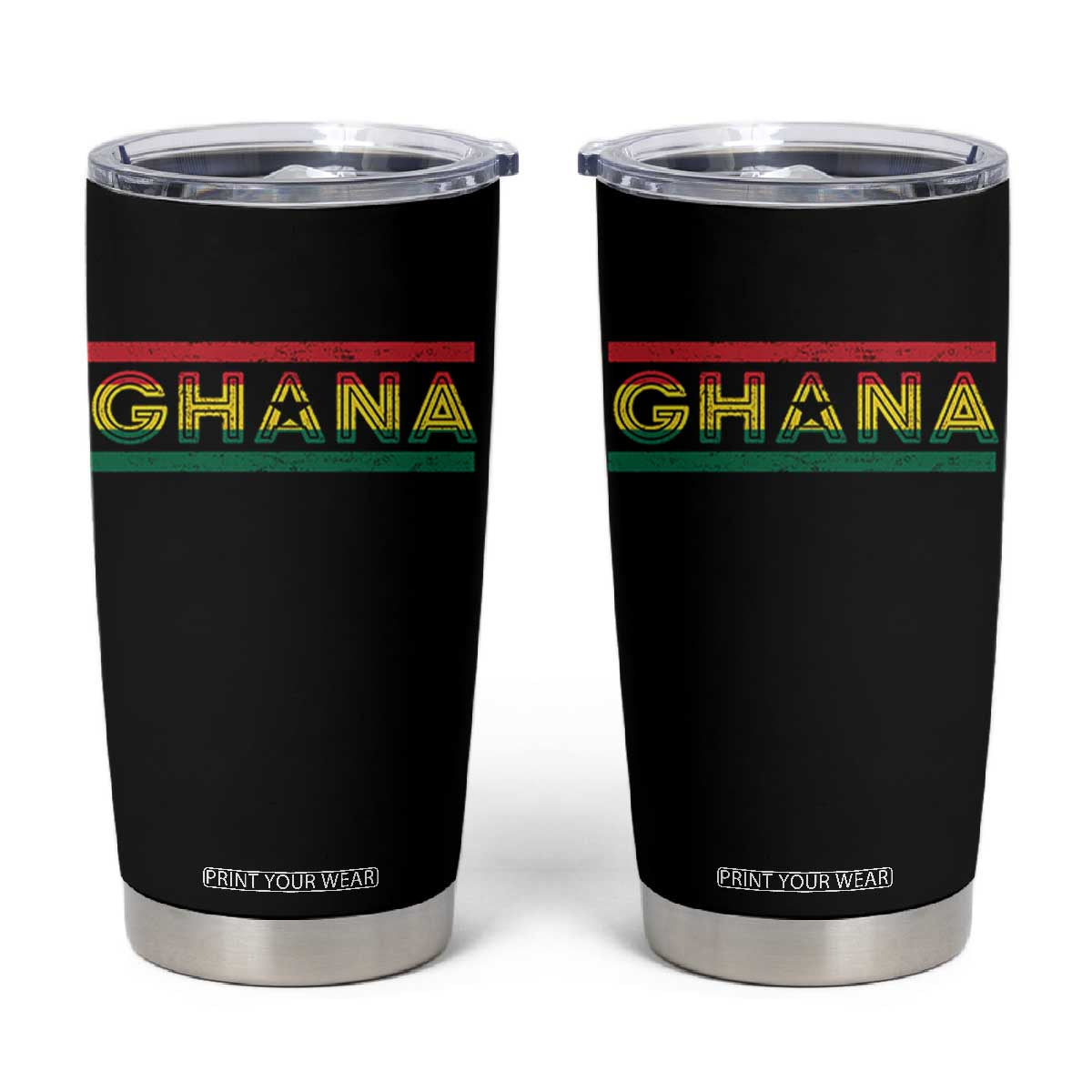 Retro Ghana Flag Tumbler Cup Vintage Ghanaian Pride Ghanese Roots Heritage Graphic