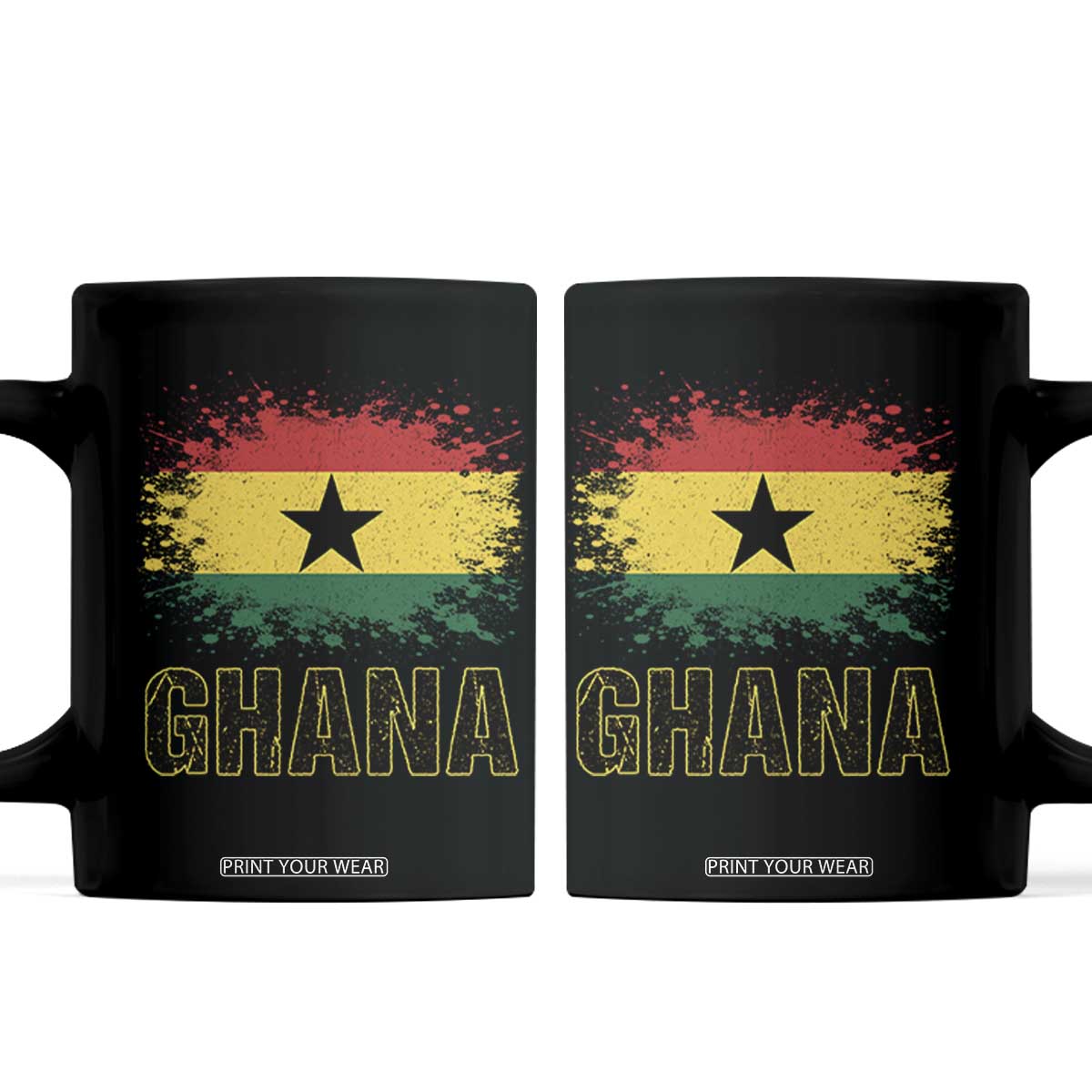 Ghana Coffee Mug Retro Vintage Watercolors Sport Ghanaian Flag Proud Ghanaians TS10 Black Print Your Wear
