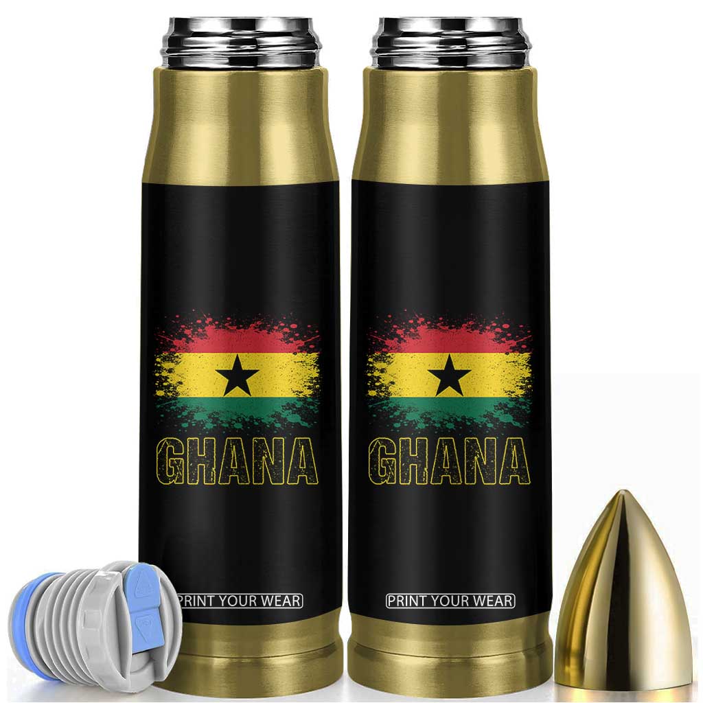Ghana Bullet Tumbler Retro Vintage Watercolors Sport Ghanaian Flag Proud Ghanaians TS10 Black Print Your Wear