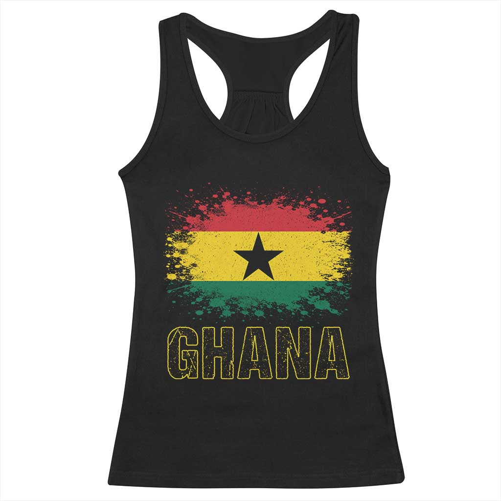Ghana Racerback Tank Top Retro Vintage Watercolors Sport Ghanaian Flag Proud Ghanaians TS10 Black Print Your Wear