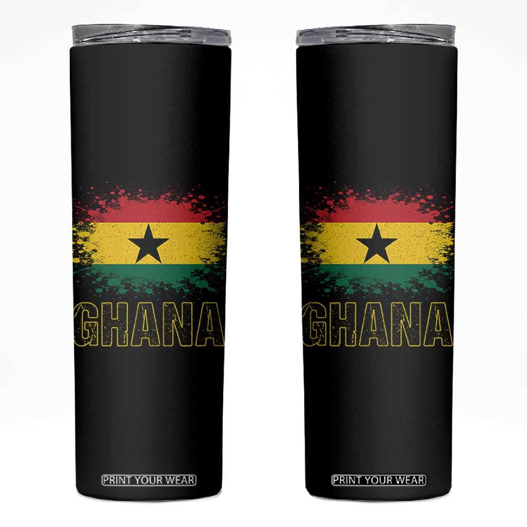 Ghana Skinny Tumbler Retro Vintage Watercolors Sport Ghanaian Flag Proud Ghanaians TS10 Black Print Your Wear