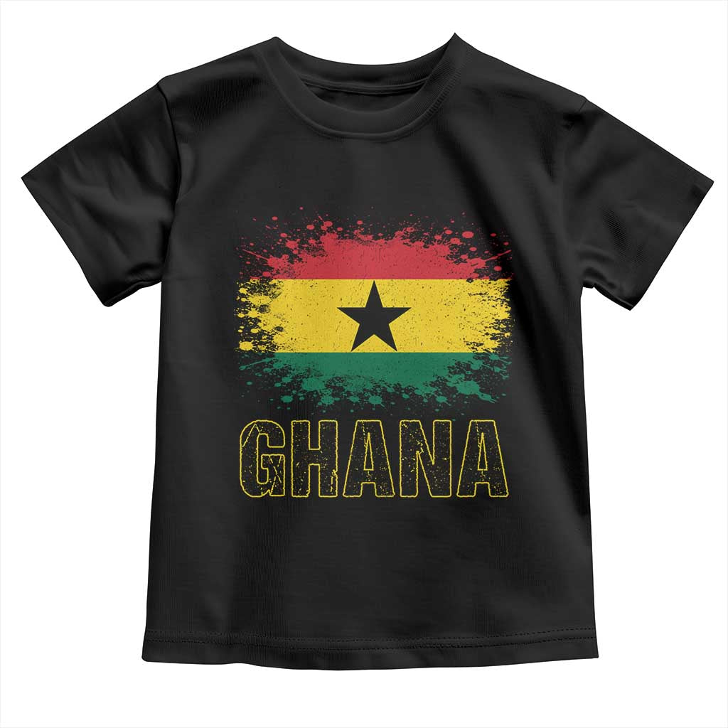 Ghana Toddler T Shirt Retro Vintage Watercolors Sport Ghanaian Flag Proud Ghanaians TS10 Black Print Your Wear