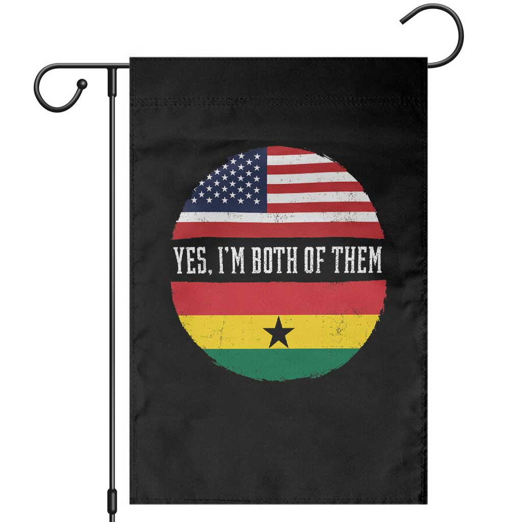 Half American Half Ghanaian Garden Flag Pride Ghanese Roots USA Flag Ghana Heritage Yes Im Both Of Them TS10 Black Print Your Wear