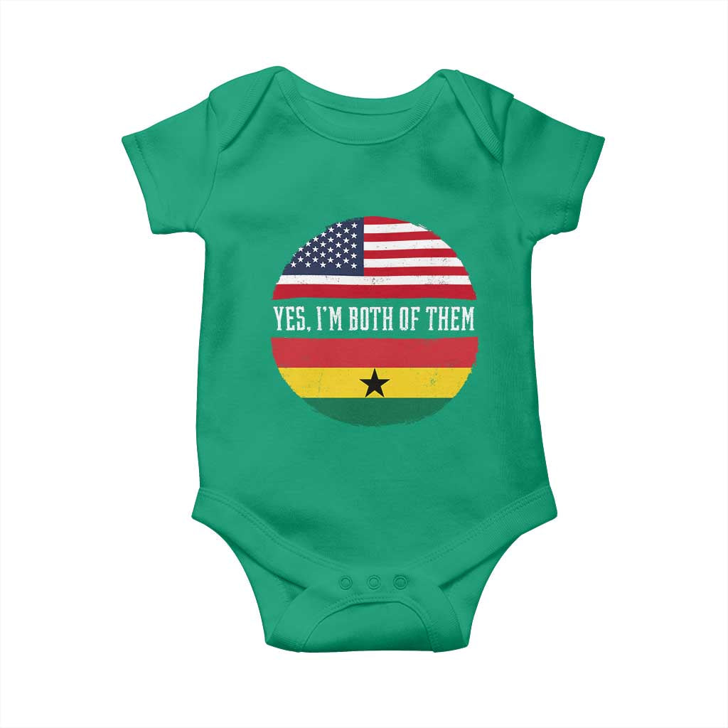 Half American Half Ghanaian Baby Onesie Pride Ghanese Roots USA Flag Ghana Heritage Yes Im Both Of Them