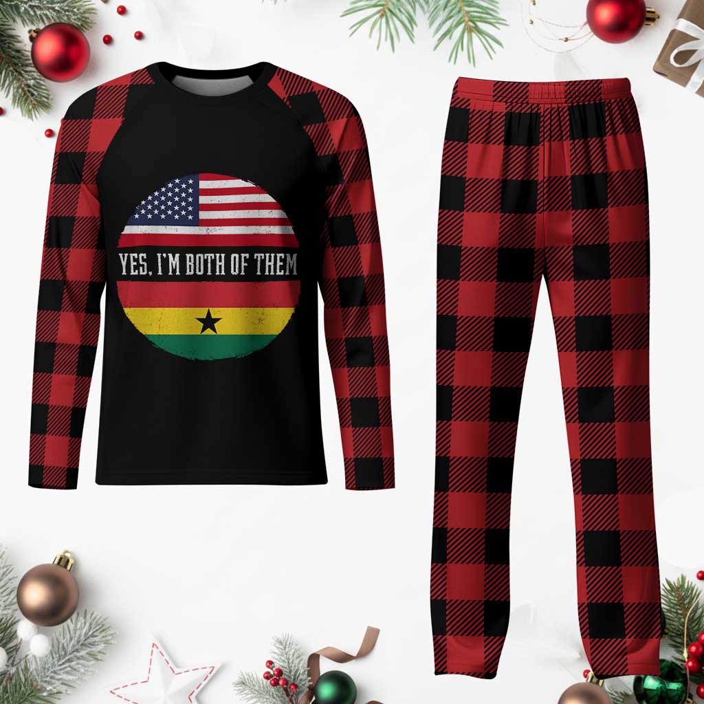 Half American Half Ghanaian Plaid Pajama Set Pride Ghanese Roots USA Flag Ghana Heritage Yes Im Both Of Them TS10 Buffalo Plaid Print Your Wear