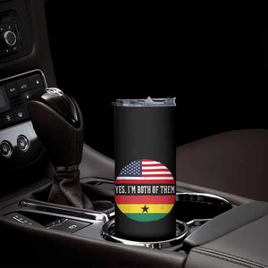 Half American Half Ghanaian Skinny Tumbler Pride Ghanese Roots USA Flag Ghana Heritage Yes Im Both Of Them